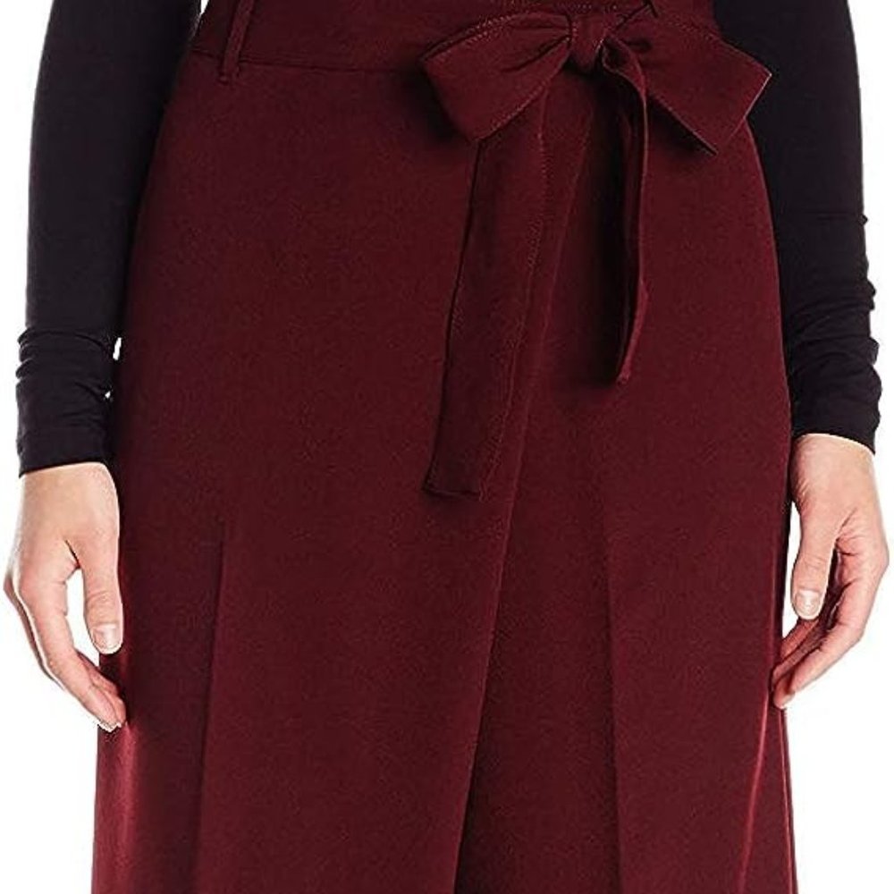 Anne Klein Women's Wide Leg Tie Front Capri Pant Size 12 (B33)